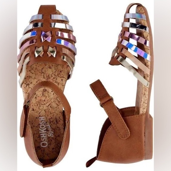 Oshkosh BGosh Toddler Girls Halle Metallic Sandals Brown 4 - Picture 1 of 8